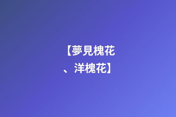 【夢見槐花、洋槐花】